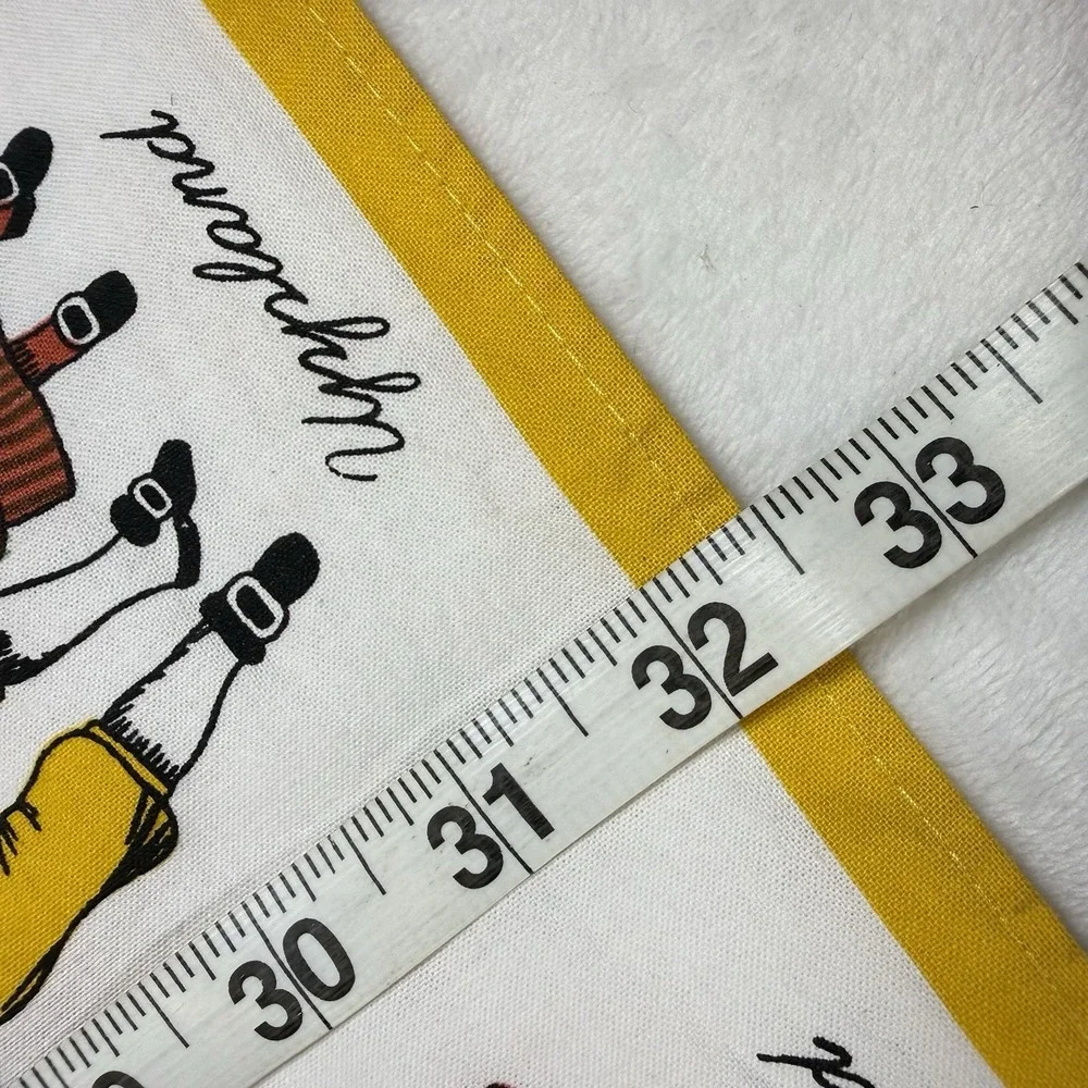 Vintage Roso Handtryck Sweden Tablecloth Folk Costume 100% Cotton 33in Swedish